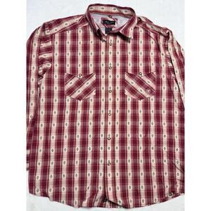 Ariat Pro Series Kayden Shirt XL Tall Red Plaid Western Pearl Snap Performance